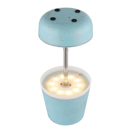 Globo - LED Solar lamp 10xLED/0,06W/3V IP44 800 mAh blauw