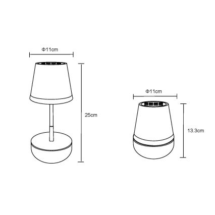Globo - LED Solar lamp 10xLED/0,06W/3V IP44 grijs