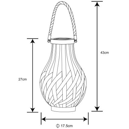 Globo - Éclairage solaire LED/0,06W/3V IP44 bambou