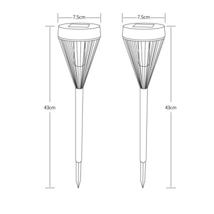 Globo - SET 2x LED Solar lamp LED/0,1W/1,2V IP44 300 mAh