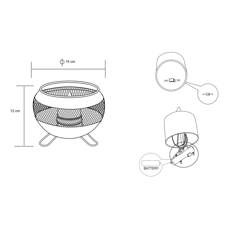 Globo - Lampe solaire LED/1,2V IP44