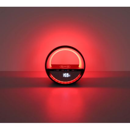 Globo - Lampe de table tactile rechargeable LED RGBW avec haut-parleur et recharge sans fil QI LED/3,5W/5V 1800 mAh