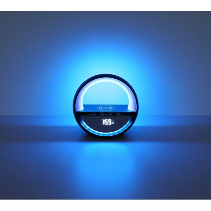Globo - Lampe de table tactile rechargeable LED RGBW avec haut-parleur et recharge sans fil QI LED/3,5W/5V 1800 mAh
