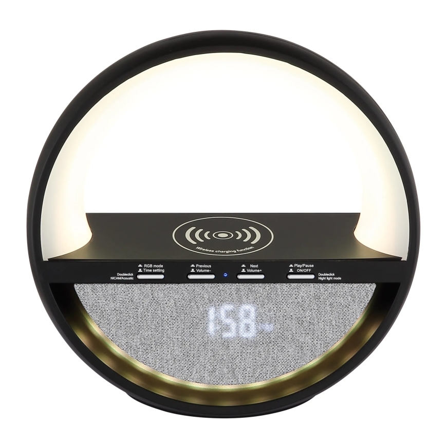 Globo - Lampe de table tactile rechargeable LED RGBW avec haut-parleur et recharge sans fil QI LED/3,5W/5V 1800 mAh