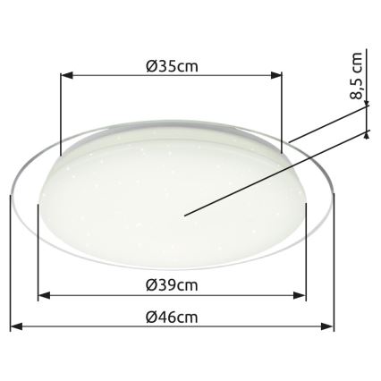Globo - LED dimbare plafondlamp LED/30W/230V 3000-6500K + afstandsbediening