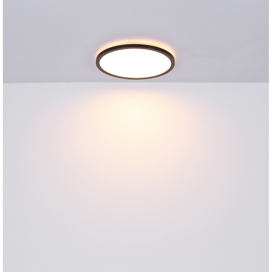 Globo - LED Dimbare badkamer plafondverlichting LED/18W/230V diameter 29,4 cm IP44 zwart