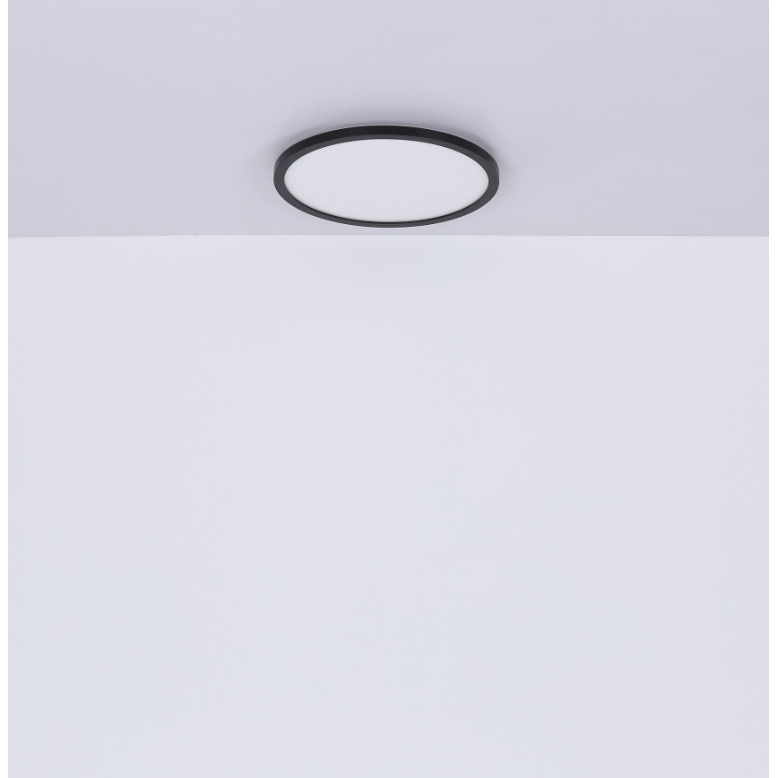 Globo - LED Dimbare badkamer plafondverlichting LED/18W/230V diameter 29,4 cm IP44 zwart