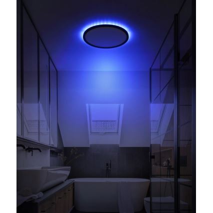 Globo - LED RGB Dimbare badkamer plafondlamp LED/18W/230V 3000-6000K + afstandsbediening IP44 zwart
