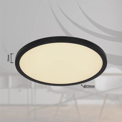 Globo - LED RGB Dimbare badkamer plafondlamp LED/18W/230V 3000-6000K + afstandsbediening IP44 zwart