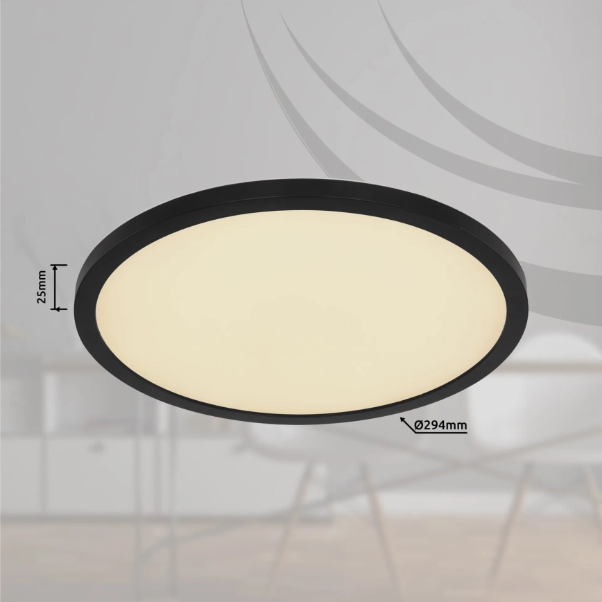 Globo - LED RGB Dimbare badkamer plafondlamp LED/18W/230V 3000-6000K + afstandsbediening IP44 zwart