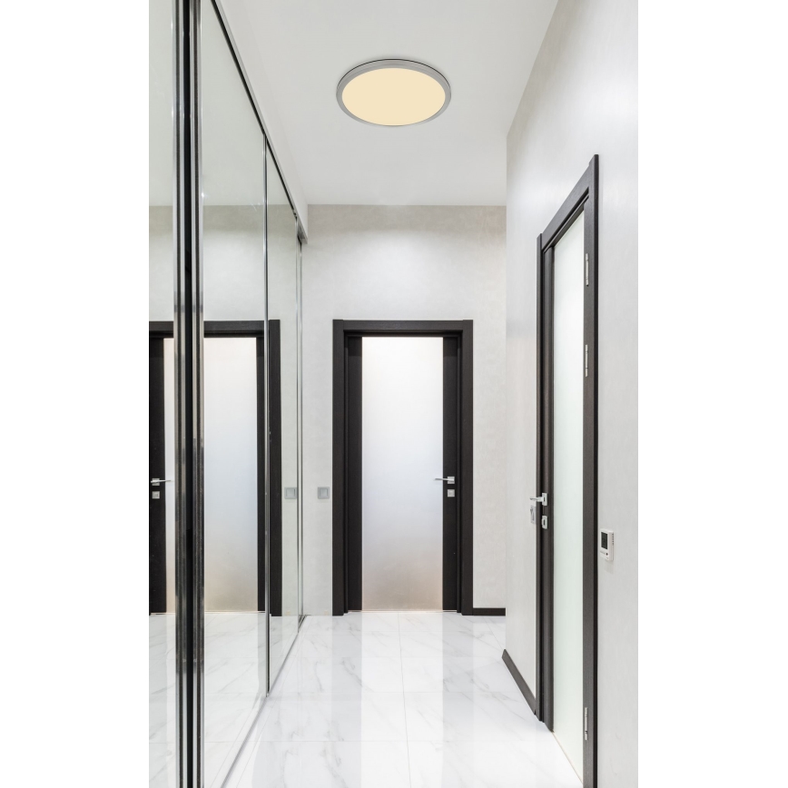 Globo - LED Dimbare badkamer plafondverlichting LED/24W/230V diameter 42 cm IP44 mat chroom