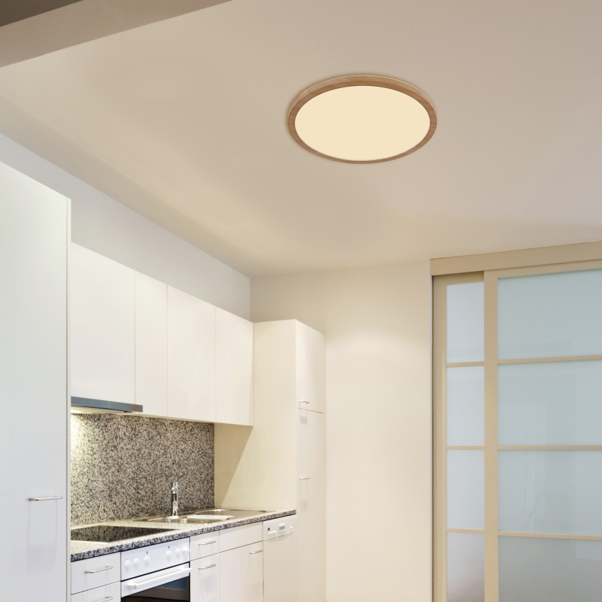 Globo - LED Dimbare badkamer plafondverlichting LED/24W/230V diameter 42 cm IP44 bruin