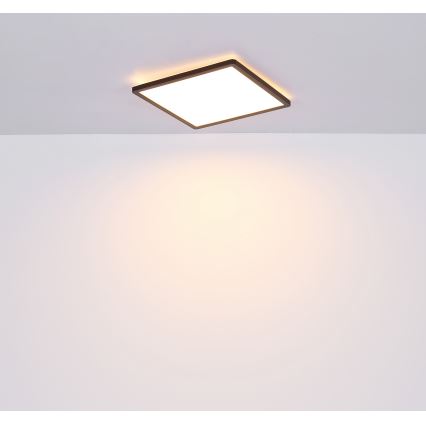 Globo - LED Dimbare badkamer plafondverlichting LED/18W/230V 29,4x29,4 cm IP44 zwart