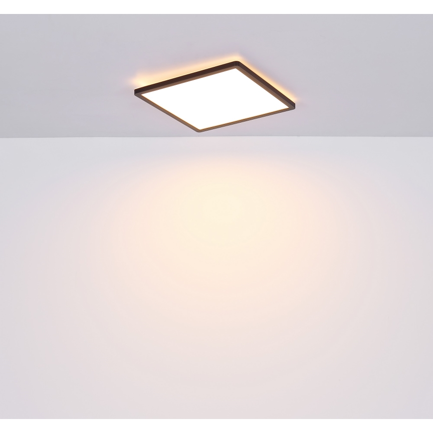 Globo - LED Dimbare badkamer plafondverlichting LED/18W/230V 29,4x29,4 cm IP44 zwart