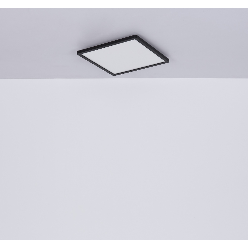 Globo - LED Dimbare badkamer plafondverlichting LED/18W/230V 29,4x29,4 cm IP44 zwart