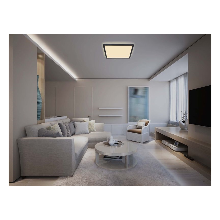 Globo - LED Dimbare badkamer plafondverlichting LED/24W/230V 42x42 cm IP44 zwart