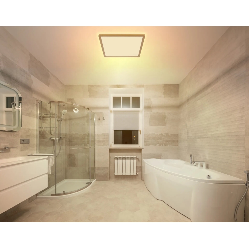 Globo - LED Dimbare badkamer plafondverlichting LED/24W/230V 3000K IP44 42x42 cm messing