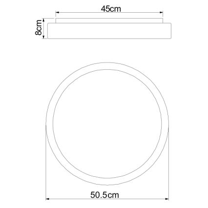 Globo - Dimbare LED plafondlamp LED/24W/230V + afstandsbediening