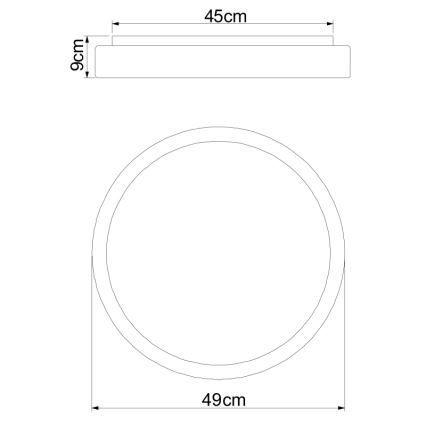 Globo - LED dimbare plafondlamp LED/24W/230V + afstandsbediening