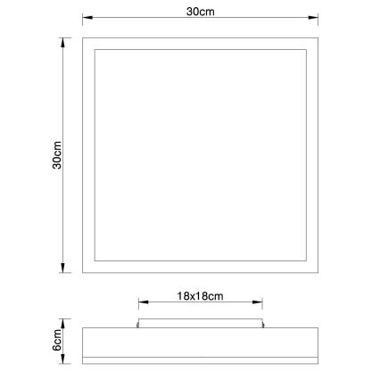 Globo - LED Plafondlamp LED/12W/230V 30x30 cm bruin