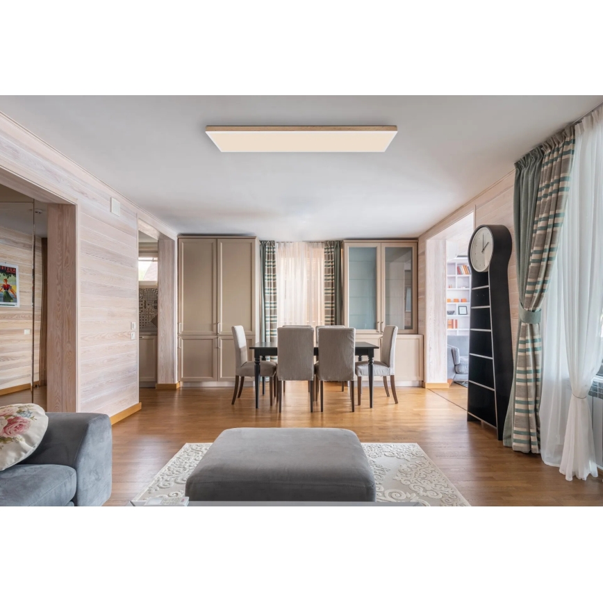 Globo - Plafonnier à intensité variable LED/36W/230V 2700-6500K + télécommande marron/blanc