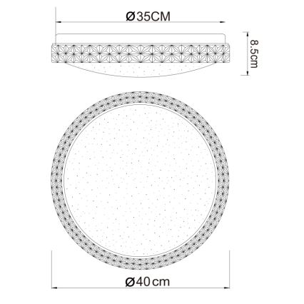 Globo - LED Plafondlamp LED/22W/230V 2700/4200/6500K diameter 40 cm