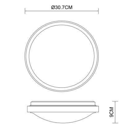 Globo - LED Plafondlamp LED/12W/230V 307 mm 3000/4500/6000K