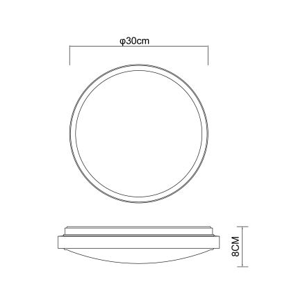 Globo - LED Plafondlamp LED/12W/230V 3000/4500/6000K diameter 30 cm