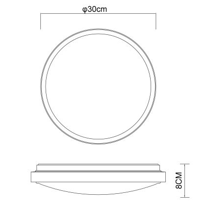 Globo - LED Plafondlamp LED/12W/230V 3000/4500/6000K diameter 30 cm