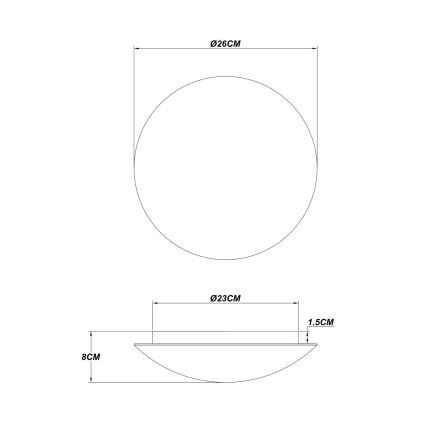 Globo - Plafonnier LED 16W/230V 3000K Ø 26 cm