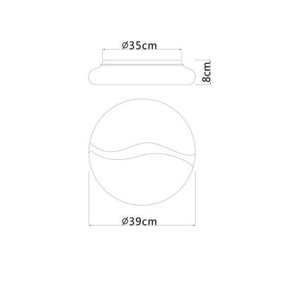 Globo - LED Plafondlamp LED/24W/230V 3000/4200/6000K Ø 39 cm