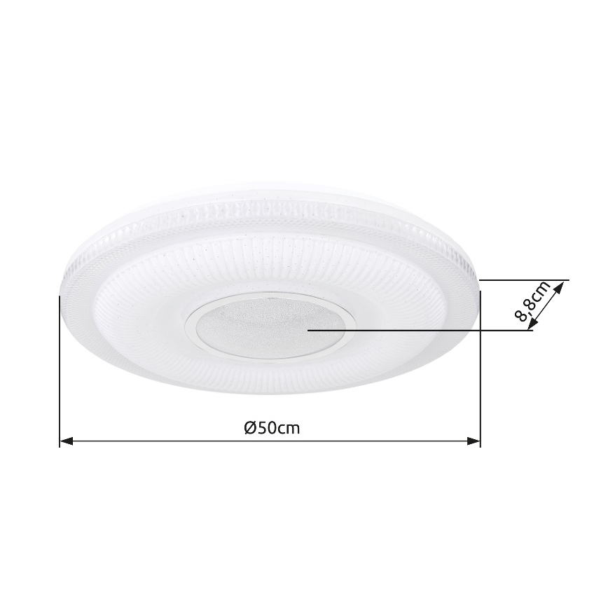 Globo - Plafonnier LED dimmable LED/30W/230V 3000-6500K Ø 50 cm blanc Wi-Fi Tuya + télécommande