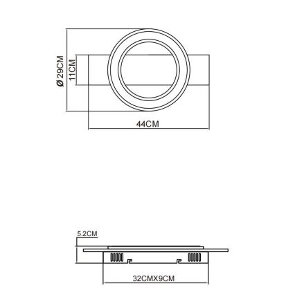 Globo - LED Plafondlamp LED/18W/230V bruin