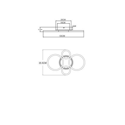 Globo - Plafonnier LED LED/40W/230V 2700/4500/6500K Ø 35,5 x 53 cm laiton