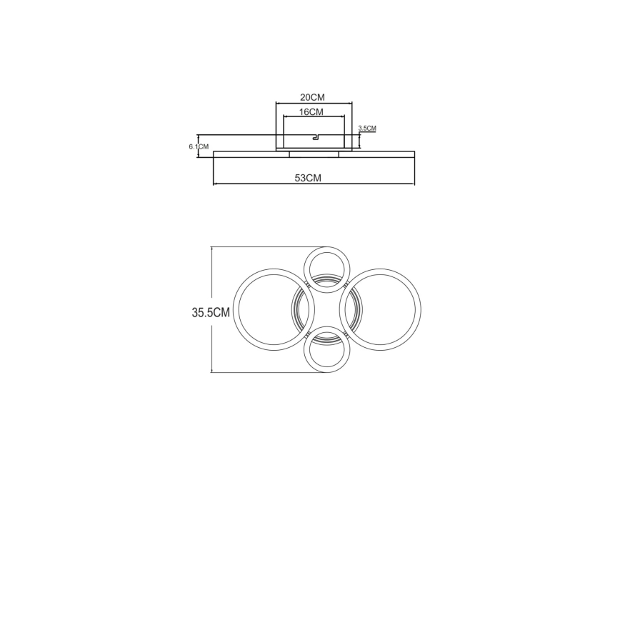Globo - Plafonnier LED LED/40W/230V 2700/4500/6500K Ø 35,5 x 53 cm laiton