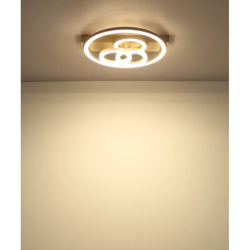 Globo - Plafonnier LED dimmable LED/40W/230V 2700-6500K 35×33 cm beige + télécommande