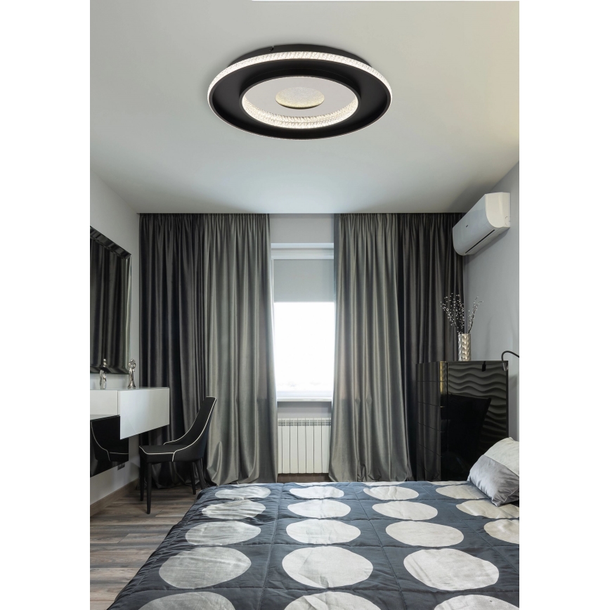 Globo - LED dimbare plafondlamp LED/30W/230V 2700-6500K Ø 52,5 cm zwart + afstandsbediening
