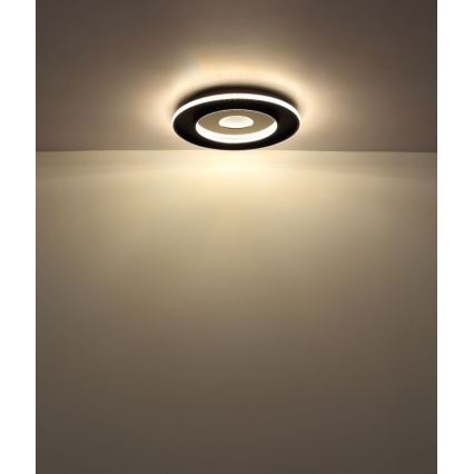 Globo - LED dimbare plafondlamp LED/30W/230V 2700-6500K Ø 52,5 cm zwart + afstandsbediening