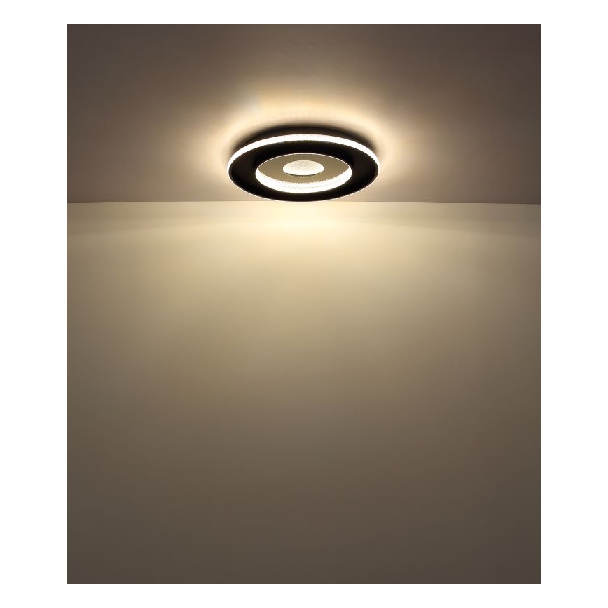 Globo - LED dimbare plafondlamp LED/30W/230V 2700-6500K Ø 52,5 cm zwart + afstandsbediening