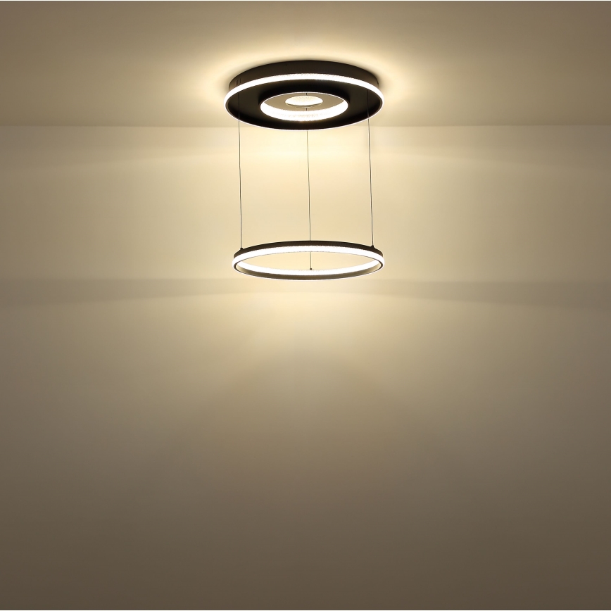 Globo - Lustre LED dimmable sur câble LED/54W/230V 2700-6500K Ø 60 cm noir + télécommande