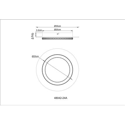 Globo - LED plafondlamp LED/24W/230V 3000/4000/6500K Ø 35 cm antraciet