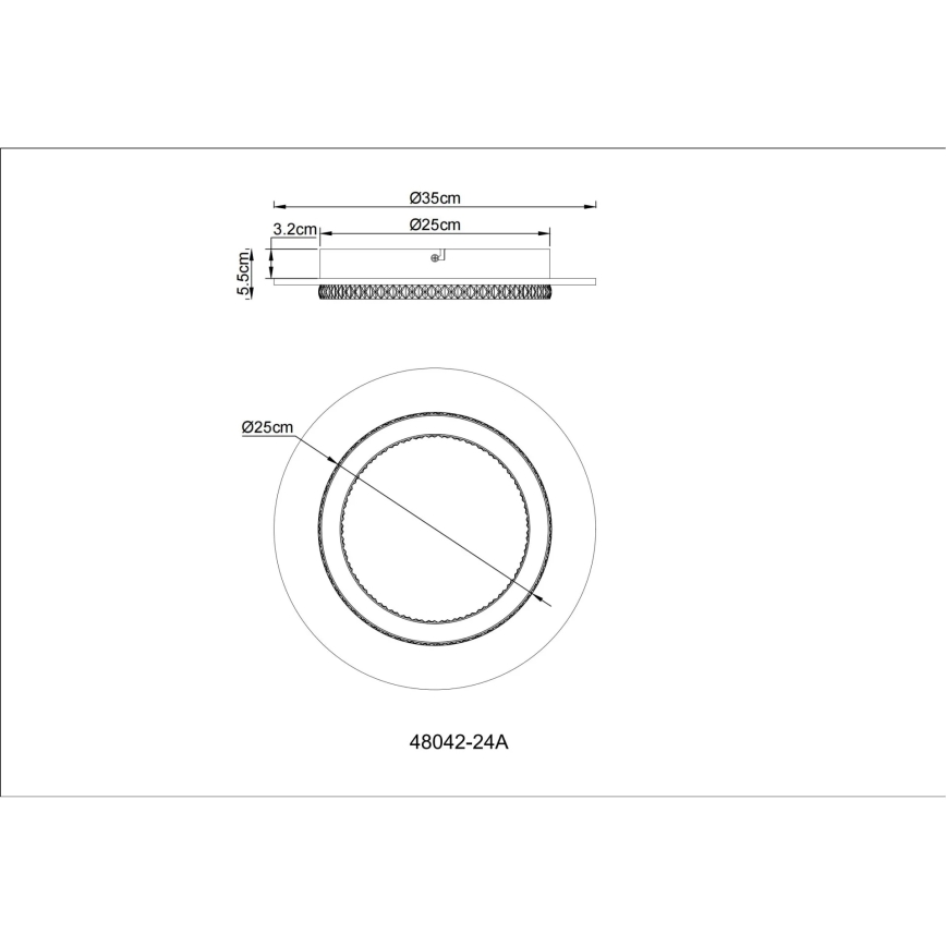 Globo - LED plafondlamp LED/24W/230V 3000/4000/6500K Ø 35 cm antraciet