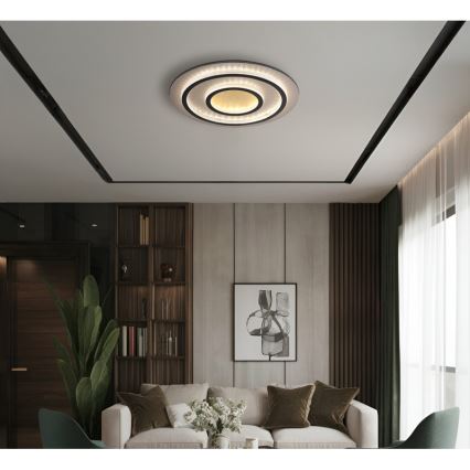 Globo - LED-dimbare plafondlamp LED/60W/230V 3000-6500K Ø 55 cm zwart + afstandsbediening