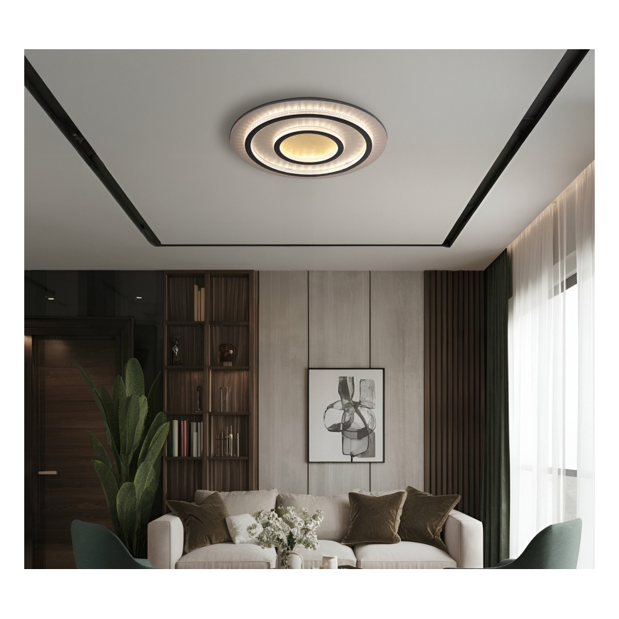 Globo - LED-dimbare plafondlamp LED/60W/230V 3000-6500K Ø 55 cm zwart + afstandsbediening