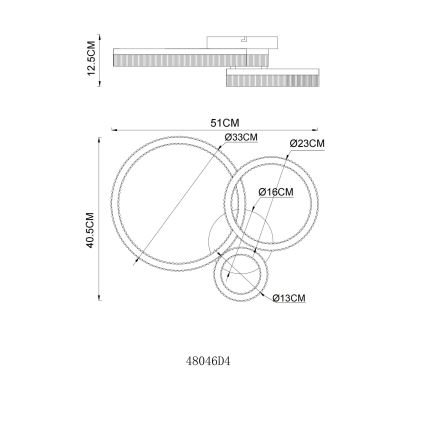 Globo - LED plafondlamp, 24W, 230V, 3000K, 40,5 x 51 cm