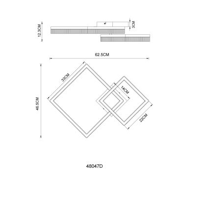 Globo - Plafonnier LED/24W/230V 3000K 46,5x62,5 cm