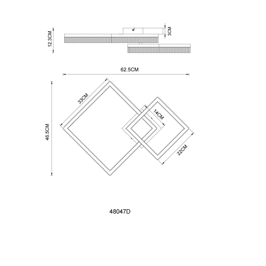 Globo - Plafonnier LED/24W/230V 3000K 46,5x62,5 cm