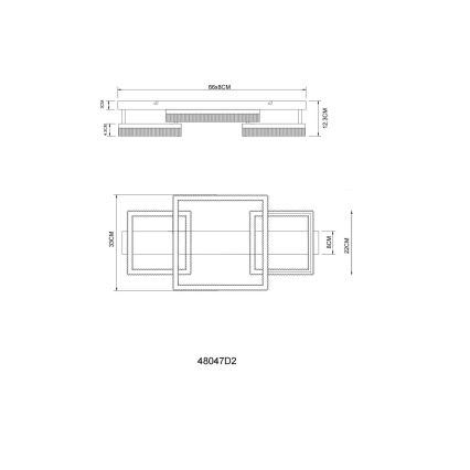 Globo - LED-plafondlamp LED/40W/230V 3000K 33x66 cm