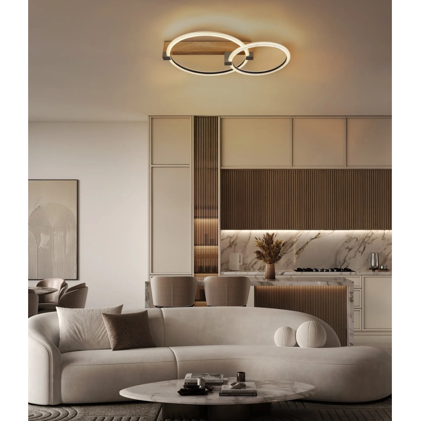 Globo - LED Plafondlamp LED/24W/230V 3000K 58x38 cm beige