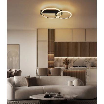 Globo - Plafonnier LED 24 W 230 V 3000 K 58 x 38 cm noir
